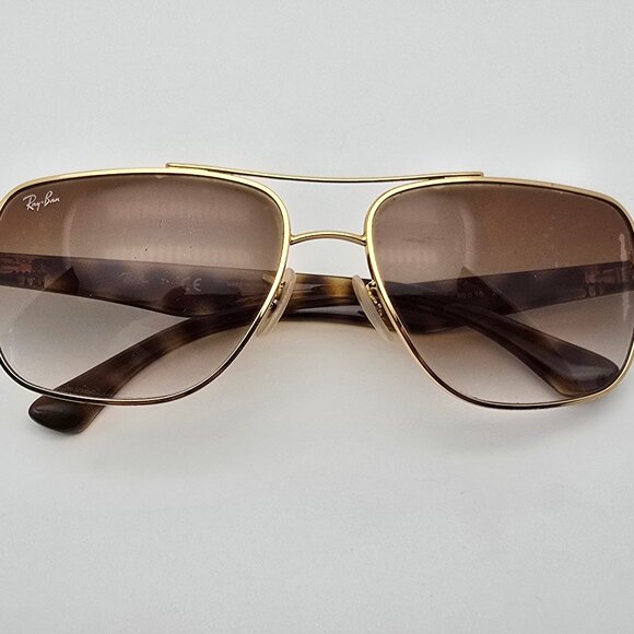 Ray-Ban RB3483 001/51 Matte Arista Gold Frame Light Brown Len Aviator Sunglasses - Picture 11 of 16